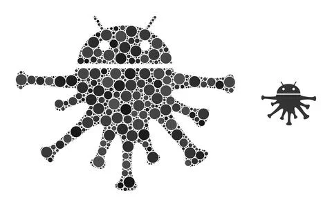 Nanobot Mosaic of Circle Points Stock Illustration