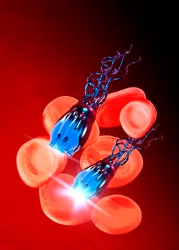 Nanobots in the bloodstream Stock Illustration