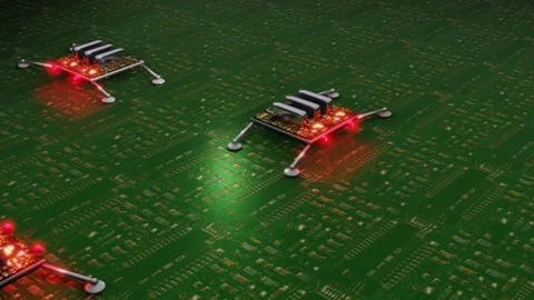 Nanobots , micro-robotics. Miniature robots repairing technology. 3d animation Stock Footage 196140334