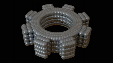 Nanogear 3d render animation concept Video stock 197119297