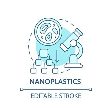 Nanoplastics concept icon Stock Illustration
