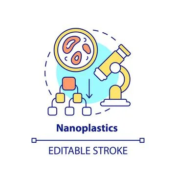 Nanoplastics concept icon Stock Illustration