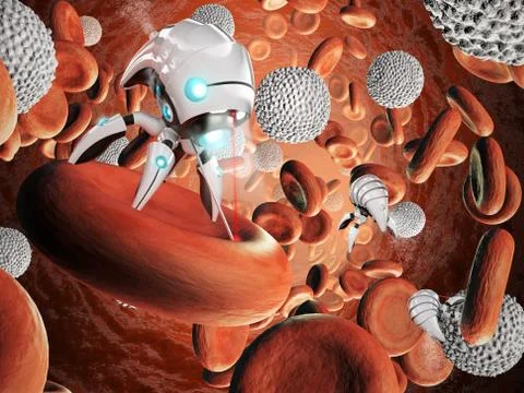 Nanorobot surgery Stock Illustration