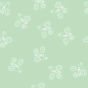 Nanorobotics modern technology line seamless pattern Stock Illustration