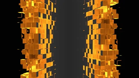 Nanotech corner with cubic particles Stock Footage 156716648