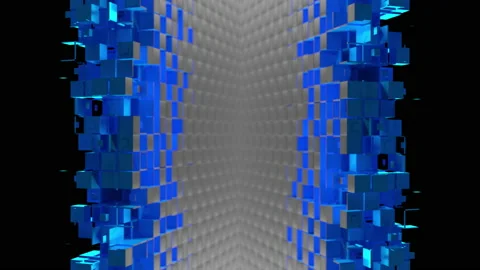 Nanotech corner with cubic particles Stock-Footage 156721076