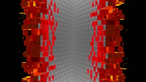 Nanotech corner with cubic particles Stockbeeldmateriaal 156731372