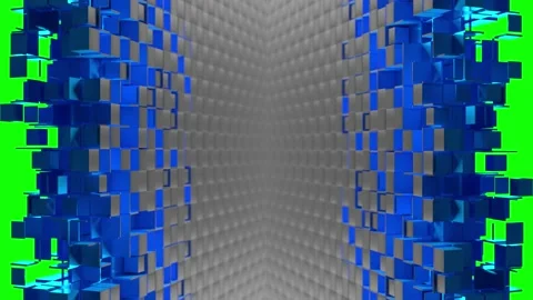 Nanotech corner with cubic particles Stock Footage 170393437