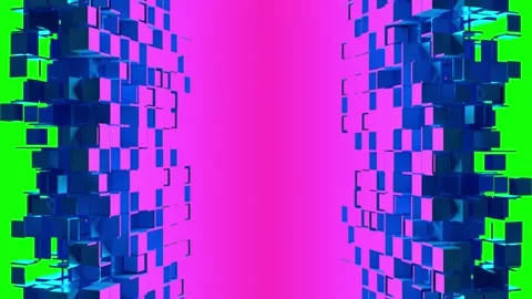 Nanotech corner with cubic particles Stock Footage 172443769