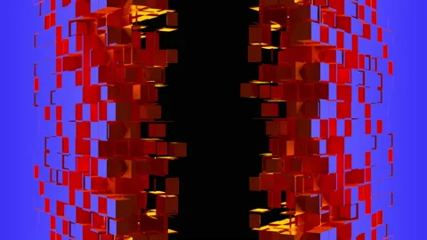 Nanotech Gate with cubic particles Stock Footage 156720473