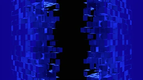 Nanotech Gate with cubic particles Stock Footage 156720774