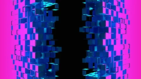 Nanotech Gate with cubic particles Stock Footage 156720853