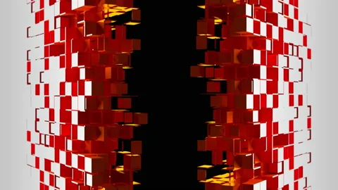 Nanotech Gate with cubic particles Stock Footage 156755994