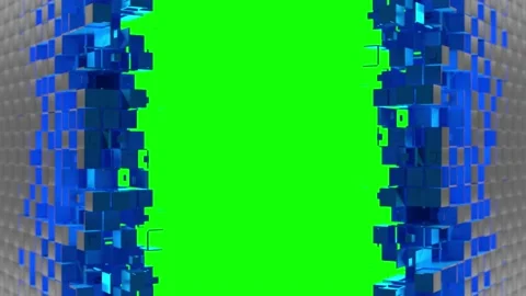 Nanotech Gate with cubic particles Stock Footage 170394453