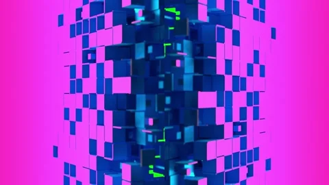 Nanotech Gate with cubic particles Stock Footage 172444079