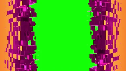 Nanotech Gate with cubic particles Stock Footage 181592122