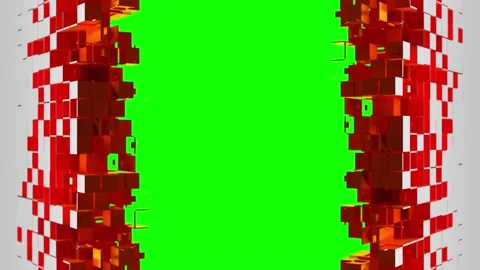 Nanotech Gate with cubic particles Stock Footage 186801147