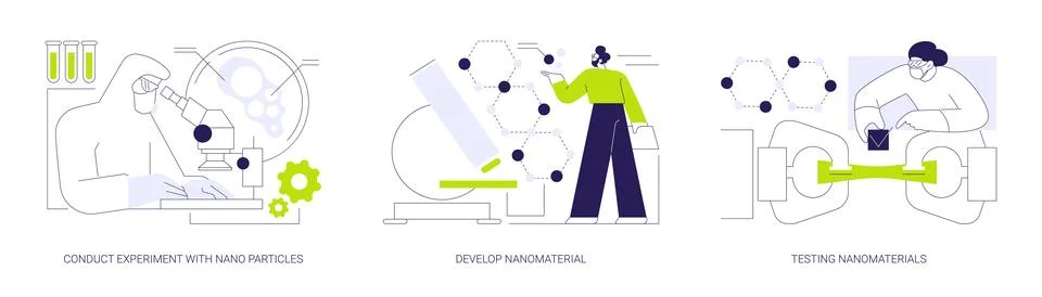 Nanotechnology abstract concept vector illustrations. Illustrazione stock
