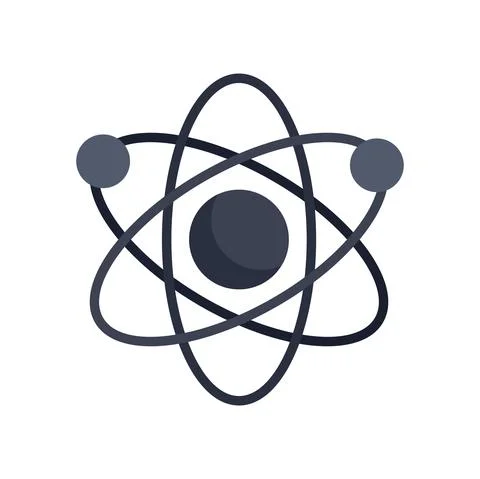 Nanotechnology atom icon flat isolated vector Illustrazione stock