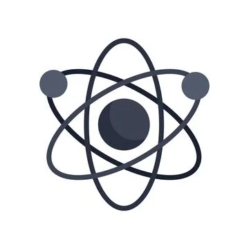 Nanotechnology atom icon flat isolated Stock Illustration