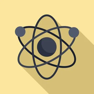 Nanotechnology atom icon, flat style Stock Illustration