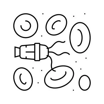 Nanotechnology biomedical line icon vector illustration Illustrazione stock