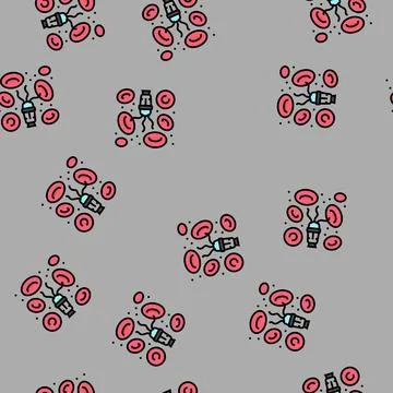 Nanotechnology biomedical vector seamless pattern Illustrazione stock