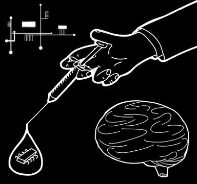 Nanotechnology Cartoon Stock Illustration