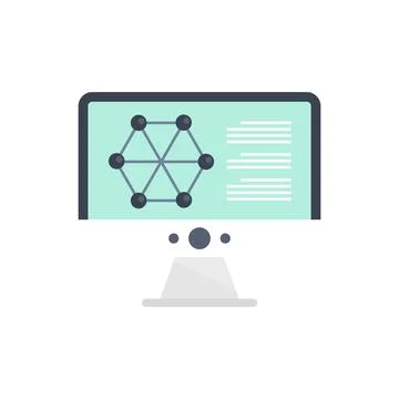 Nanotechnology computer icon flat isolated Stock Illustration