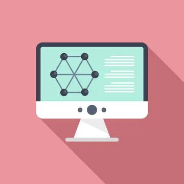 Nanotechnology computer icon, flat style Stock Illustration