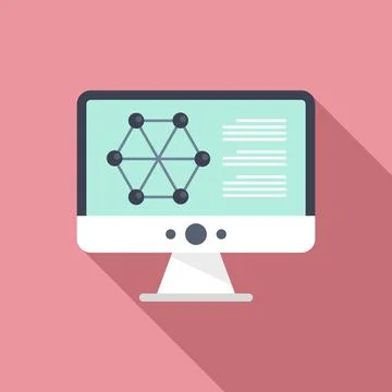 Nanotechnology computer icon, flat style Illustrazione stock