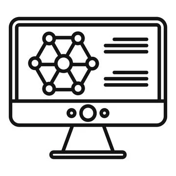 Nanotechnology computer icon, outline style 스톡 일러스트