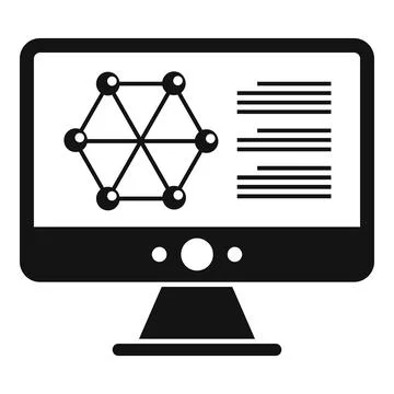 Nanotechnology computer icon, simple style Stock Illustration