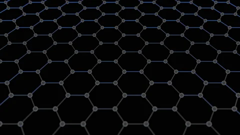 Nanotechnology hexagonal geometric form. Hexagon cell black background. Stock Footage 118990577