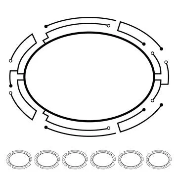 Nanotechnology microchip frame cartoon vector graphic イラスト素材