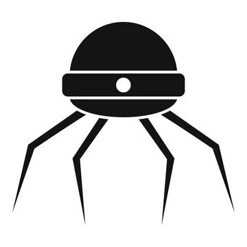 Nanotechnology microchip icon, simple style 스톡 일러스트