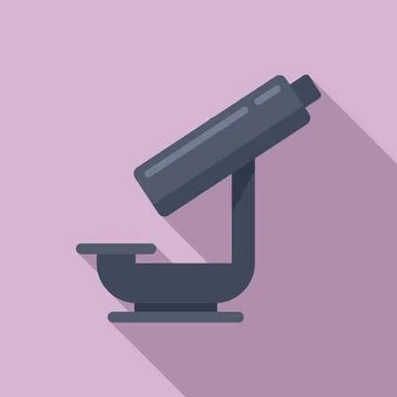 Nanotechnology microscope icon, flat style Stock Illustration