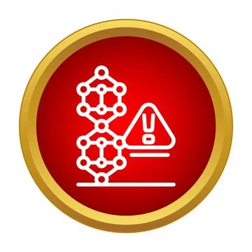 Nanotechnology molecular structure warning symbol vector icon 库存插图