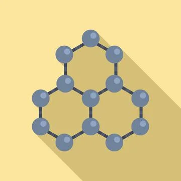 Nanotechnology molecule structure icon, flat style 스톡 일러스트