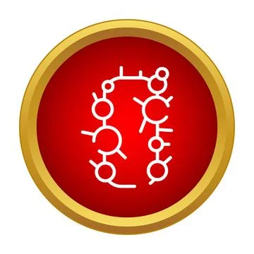 Nanotechnology molecule structure inside red circle icon Stock Illustration