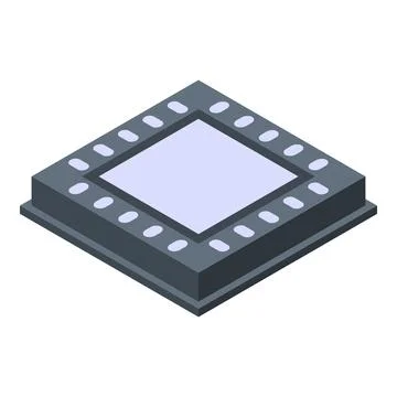 Nanotechnology processor icon, isometric style Stock Illustration