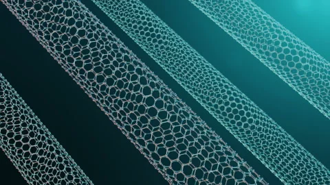Nanotechnology like scientific background. Hexagonal nanotubes. Graphene atom Stock Footage 107987890