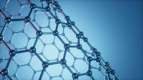 Nanotechnology like scientific background. Hexagonal surface. Graphene atom Stock Footage 107986231