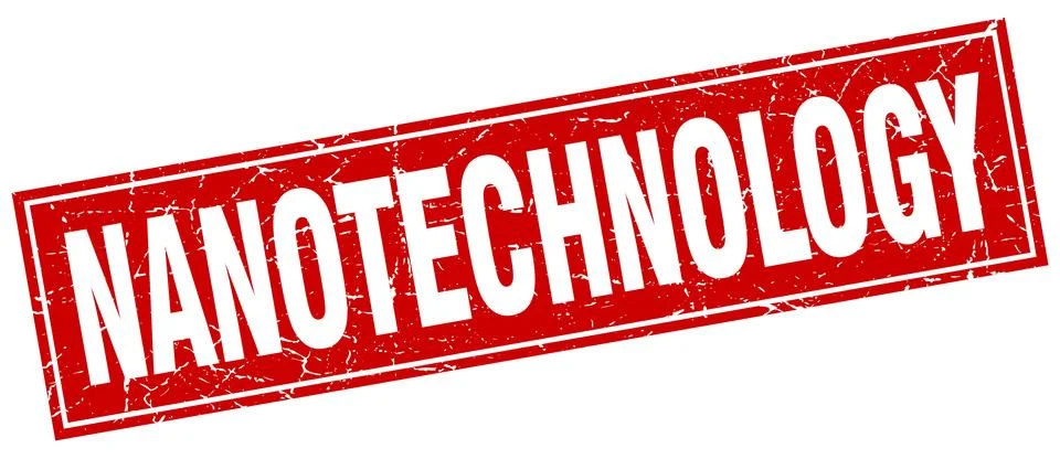Nanotechnology square stamp Stock Illustration