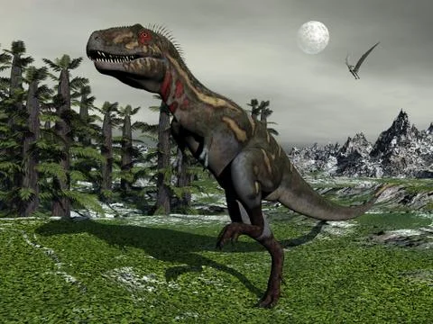 Nanotyrannus dinosaur - 3D render Illustrazione stock