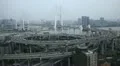 Nanpu Bridge Interchange, Huangpu River, Aerial View of Shanghai, China HD Footage