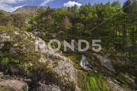 The Nant Ffrancon valley in Snowdonia, North Wales Stock Photos