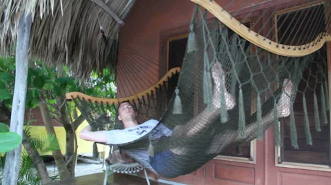 Nap in a Hammock Stock Footage 46039214