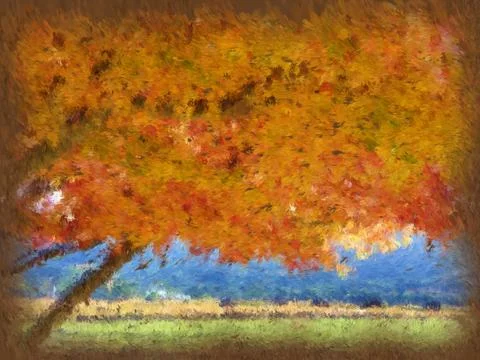Napa Valley in the Fall Stock Illustration