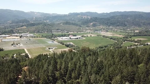 Napa Valley Overview approaching Stock Footage 92722309